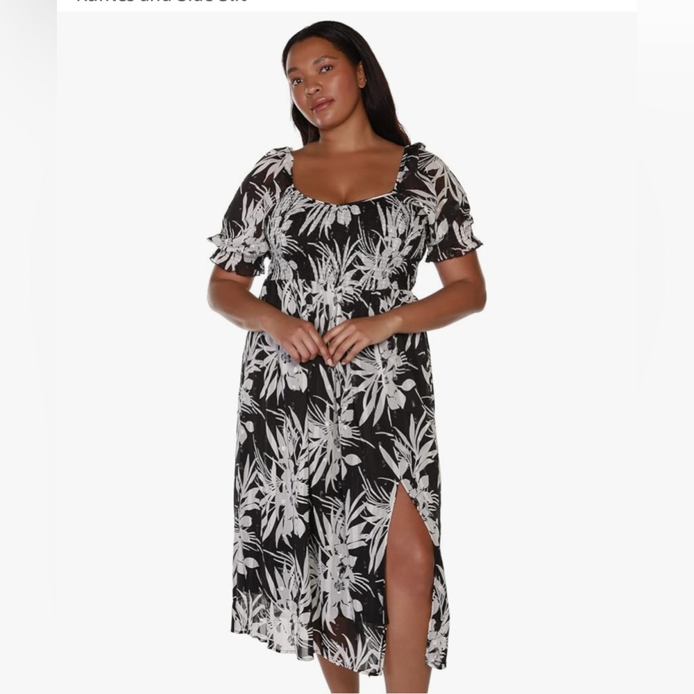 Belldini Black and White Floral Maxi Dress